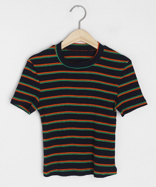 DHOLIC（ディーホリック）の「ツートーンボーダー半袖Tシャツ（Tシャツ/カットソー・レディース・ホワイト/その他/ベージュ・FREE）」の3枚目の写真