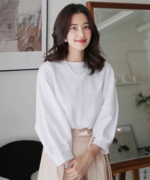 DHOLIC | ボリュームスリーブラウンドヘムTシャツ(Tシャツ/カットソー)