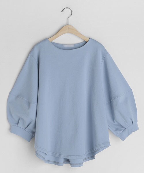 DHOLIC（ディーホリック）の「ボリュームスリーブラウンドヘムTシャツ（Tシャツ/カットソー・レディース・ホワイト/ブラック/ブルー・FREE）」の3枚目の写真