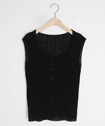 DHOLIC | ボタンリブニットスリーブレス(タンクトップ)