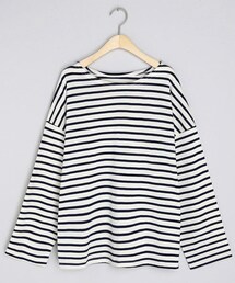DHOLIC | ボートネックルーズボーダーTシャツ(Tシャツ/カットソー)