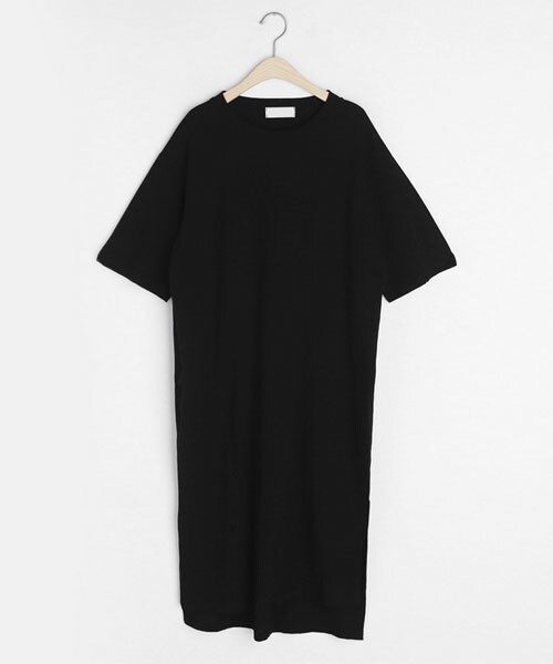 DHOLIC（ディーホリック）の「ディープスリットロングTシャツ（Tシャツ/カットソー・レディース・ホワイト/ピンク/ベージュ/ブルー/グリーン/ブラック・FREE）」の2枚目の写真