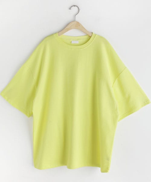 DHOLIC（ディーホリック）の「ボクシーハーフスリーブコットンTシャツ（Tシャツ/カットソー・レディース・ベージュ/グレー/イエロー/パープル・FREE）」の4枚目の写真