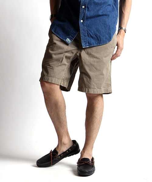 Gramicci（グラミチ）の「GRAMICCI SHORTS（パンツ・メンズ・ナチュラル/ブラック/ベージュ/キャメル/カーキ/ブラウン/ピンク系その他/レッド/ワインレッド/オレンジ/レモンイエロー/マスタード/ブルーグリーン/グリーン/オリーブ/サックスブルー/ブルー/ネイビー/パープル・S/M/L/XL）」の19枚目の写真