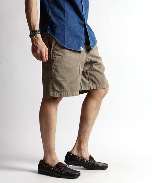 Gramicci（グラミチ）の「GRAMICCI SHORTS（パンツ・メンズ・ナチュラル/ブラック/ベージュ/キャメル/カーキ/ブラウン/ピンク系その他/レッド/ワインレッド/オレンジ/レモンイエロー/マスタード/ブルーグリーン/グリーン/オリーブ/サックスブルー/ブルー/ネイビー/パープル・S/M/L/XL）」の20枚目の写真