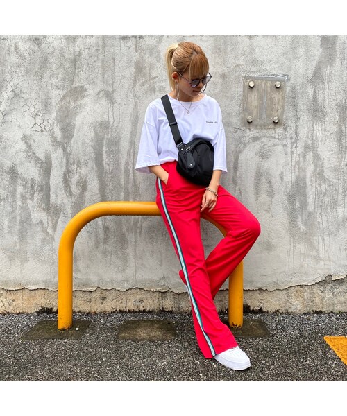 no brand（ノーブランド）の「ちょいフレアLINEパンツ（その他パンツ・レディース・その他）」の4枚目の写真