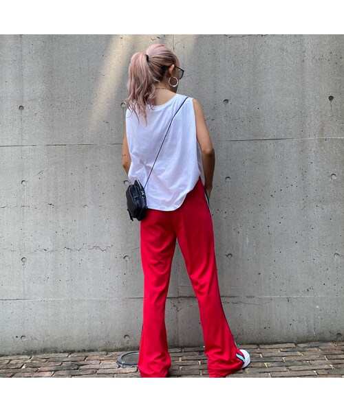 no brand（ノーブランド）の「ちょいフレアLINEパンツ（その他パンツ・レディース・その他）」の3枚目の写真