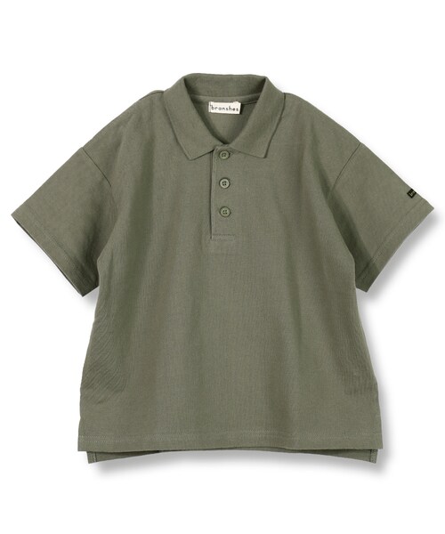 BRANSHES（ブランシェス）の「鹿の子ポロシャツ（ポロシャツ・キッズ・ネイビーブルー/カーキグリーン・90cm～150cm）」の2枚目の写真