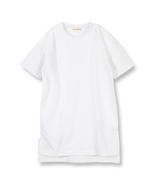 BRANSHES(ブランシェス)の「ビックシルエット半袖ワンピース(ワンピース・キッズ・オフホワイト/ローズピンク/ブラック・80cm~150cm/100cm~130cm)」の1枚目の写真