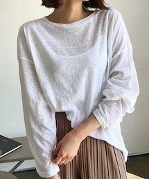 DHOLIC | ラグランスリーブリネン混Tシャツ(Tシャツ/カットソー)
