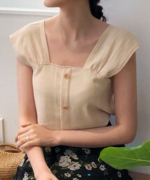 DHOLIC | ボタンポイントスクエアスリーブレス(タンクトップ)