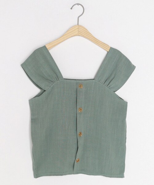 DHOLIC（ディーホリック）の「ボタンポイントスクエアスリーブレス（タンクトップ・レディース・ブラウン/ベージュ/グリーン・FREE）」の3枚目の写真