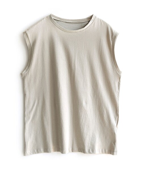 zootie（ズーティー）の「フレンチノースリーブカットソー（Tシャツ/カットソー・レディース・ダークグリーン/オフホワイト/グレージュ/ネイビー/チャコール/ブラック・M）」の5枚目の写真
