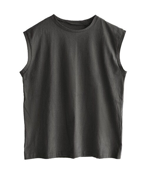 zootie（ズーティー）の「フレンチノースリーブカットソー（Tシャツ/カットソー・レディース・ダークグリーン/オフホワイト/グレージュ/ネイビー/チャコール/ブラック・M）」の4枚目の写真