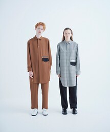 【最終値下げ】CULLNI ロングシャツ　18AW CULLNI（クルニ）の「グレンチェックファスナー付きロングシャツ