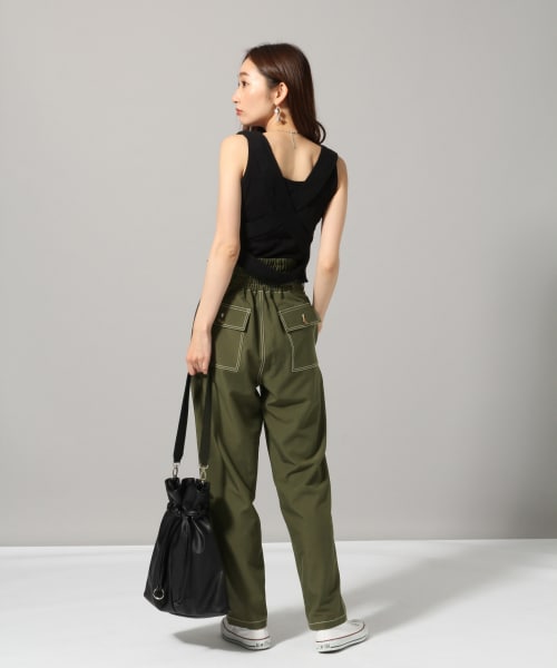 JEANASIS（ジーナシス）の「フロントボタンハイウエストパンツ（パンツ・オフホワイト()/ブラウン()/カーキ()）」の7枚目の写真