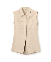 NINE | NINE リネンノースリーブブラウス(シャツ/ブラウス)