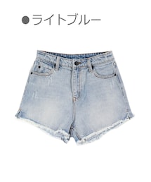 Bobon21 | 裾フリンジホットデニム-全２色-(デニムパンツ)