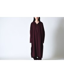 BISHOOL | BISHOOL wool gabardine halfzip long pullover(ワンピース)