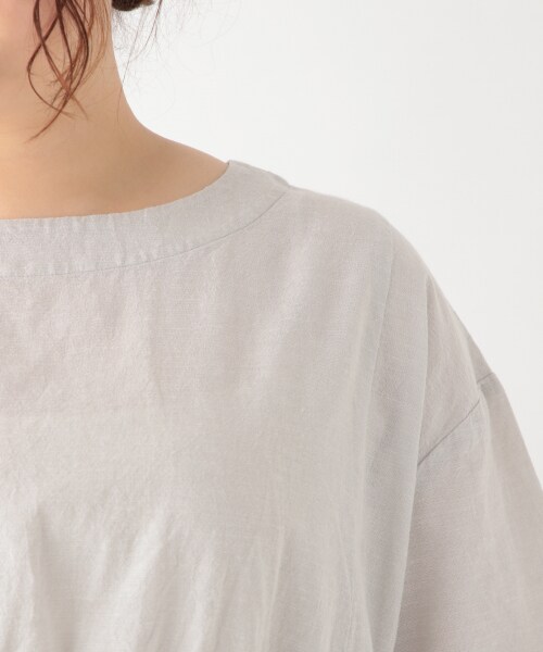 studio CLIP（スタディオクリップ）の「綿麻ウエスト切り替えワンピース[WEB限定プラスサイズ]（その他・ライトグレー/ブラック/アイボリー/ブルー）」の8枚目の写真