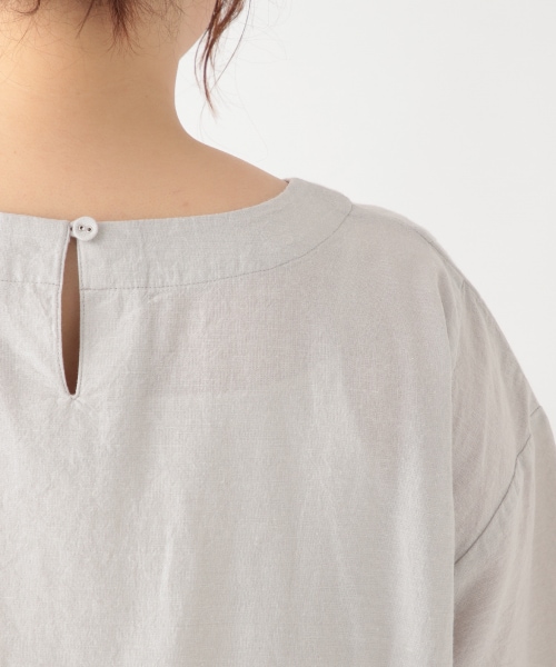 studio CLIP（スタディオクリップ）の「綿麻ウエスト切り替えワンピース[WEB限定プラスサイズ]（その他・ライトグレー/ブラック/アイボリー/ブルー）」の13枚目の写真