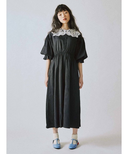merry jenny（メリージェニー）の「レースカラータフタパフワンピース