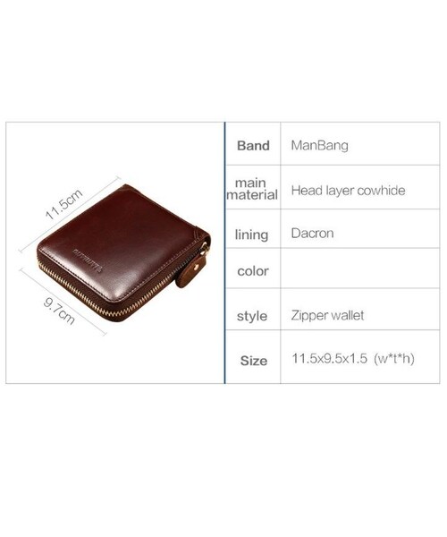 no brand（ノーブランド）の「ManBang メンズ財布 海外ブランド 2つ折り ミニ　ラウンドジップ コンパクト（財布・メンズ・その他）」の5枚目の写真
