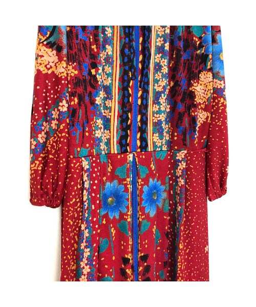 USED(ユーズド)の「Flower garden red one piece(ワンピース・レディース・その他)」の8枚目の写真
