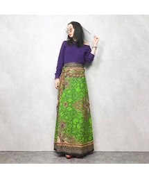 USED | Melon Green Winding maxi  skirt(スカート)