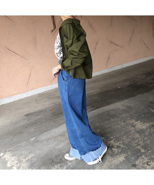 copine(コピン)の「裾ロールアップ!ハイウエストワイドデニムパンツ【クリックポスト対象商品】(デニムパンツ・レディース・その他)」の5枚目の写真