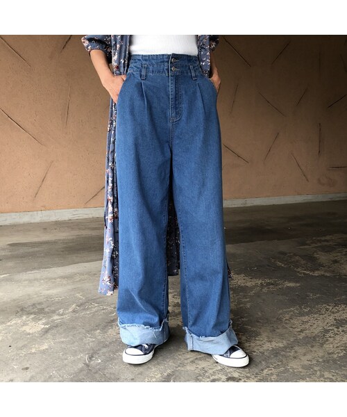 copine(コピン)の「裾ロールアップ!ハイウエストワイドデニムパンツ【クリックポスト対象商品】(デニムパンツ・レディース・その他)」の11枚目の写真
