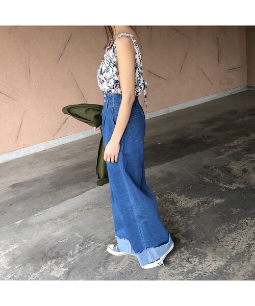 copine(コピン)の「裾ロールアップ!ハイウエストワイドデニムパンツ【クリックポスト対象商品】(デニムパンツ・レディース・その他)」の3枚目の写真
