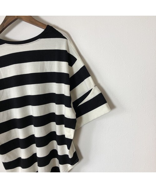 copine（コピン）の「BIGシルエット！袖ロールアップ太ボーダーTシャツ【クリックポスト対象商品】（Tシャツ/カットソー・レディース・その他）」の15枚目の写真
