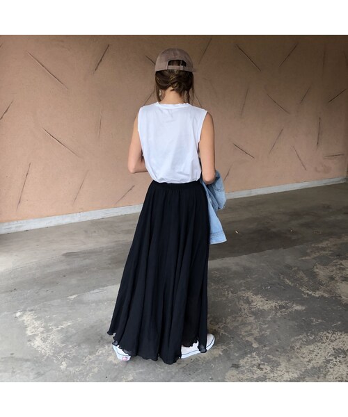 copine（コピン）の「再入荷！柔らかガーゼ素材！ふんわりロングスカート (2color)【クリックポスト対象商品】（スカート・レディース・その他）」の11枚目の写真