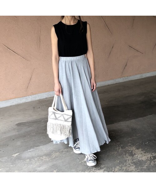 copine（コピン）の「再入荷！柔らかガーゼ素材！ふんわりロングスカート (2color)【クリックポスト対象商品】（スカート・レディース・その他）」の2枚目の写真