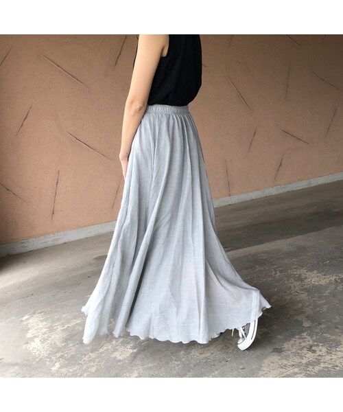 copine（コピン）の「再入荷！柔らかガーゼ素材！ふんわりロングスカート (2color)【クリックポスト対象商品】（スカート・レディース・その他）」の7枚目の写真