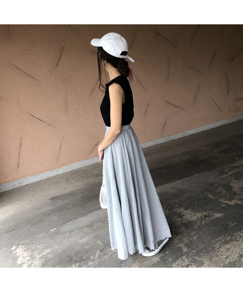 copine（コピン）の「再入荷！柔らかガーゼ素材！ふんわりロングスカート (2color)【クリックポスト対象商品】（スカート・レディース・その他）」の6枚目の写真