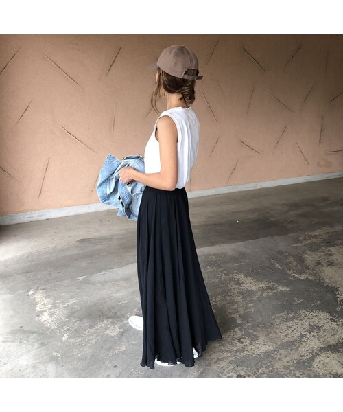 copine（コピン）の「再入荷！柔らかガーゼ素材！ふんわりロングスカート (2color)【クリックポスト対象商品】（スカート・レディース・その他）」の10枚目の写真