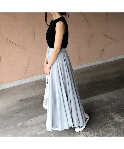 copine（コピン）の「再入荷！柔らかガーゼ素材！ふんわりロングスカート (2color)【クリックポスト対象商品】（スカート・レディース・その他）」の3枚目の写真