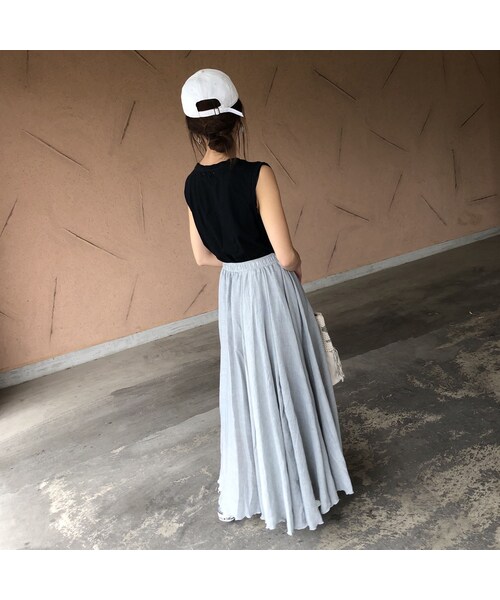 copine（コピン）の「再入荷！柔らかガーゼ素材！ふんわりロングスカート (2color)【クリックポスト対象商品】（スカート・レディース・その他）」の4枚目の写真