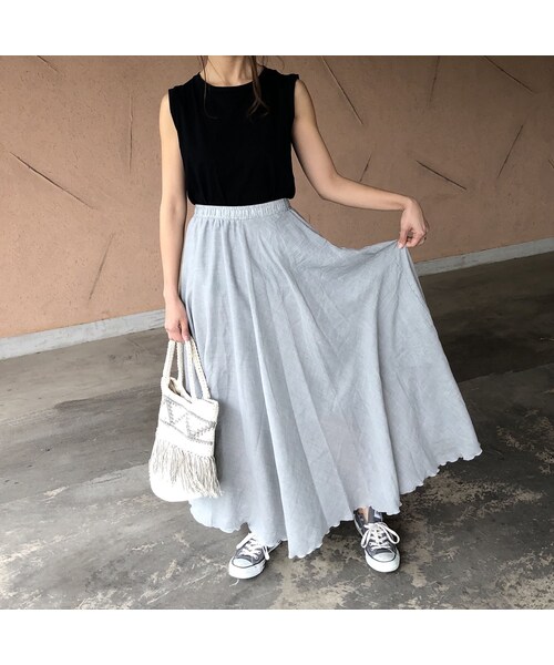 copine（コピン）の「再入荷！柔らかガーゼ素材！ふんわりロングスカート (2color)【クリックポスト対象商品】（スカート・レディース・その他）」の5枚目の写真