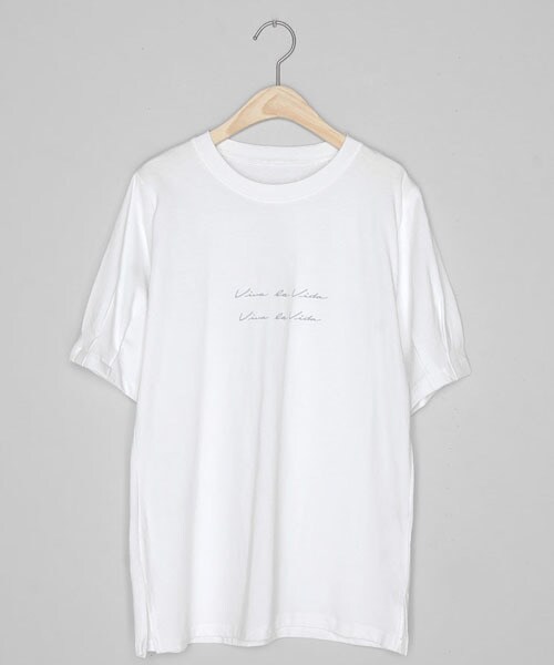 DHOLIC（ディーホリック）の「レタリングタック半袖Tシャツ（Tシャツ/カットソー・レディース・ベージュ/ブラック/ホワイト/グリーン・FREE）」の2枚目の写真