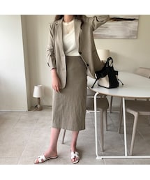 Laurenhi | ジャストリネンＨラインロングスカート (リネン100％)(スカート)