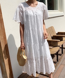 DHOLIC | スリップ&ストラップSETアイレットレースワンピース(ワンピース)