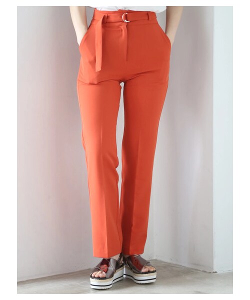 【未使用】VIVA HEART　センタープレス ストレッチパンツ　82　コーラル 未使用】VIVA HEART センタープレス ストレッチパンツ 82 コーラル 未