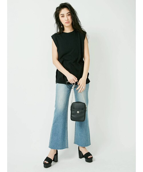 EVRIS（エヴリス）の「シンプルバギーDENIMパンツ（デニムパンツ・ホワイト/アイスブルー・M/S）」の7枚目の写真