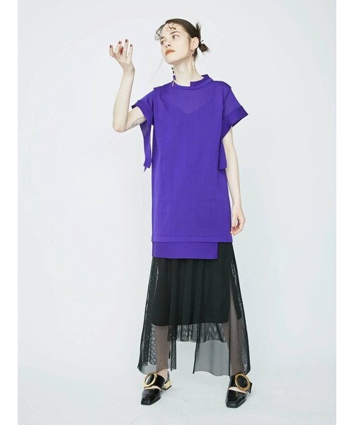 UN3D.(アンスリード)の「RANDOM PARTS LONG KT(ニット/セーター・パープル/イエロー/ブラック/グリーン・F)」の8枚目の写真