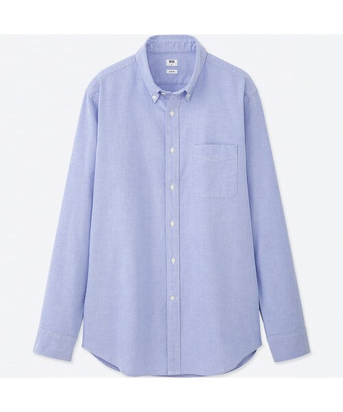 UNIQLO（ユニクロ）の「オックスフォードスリムフィットシャツ（ボタンダウン・長袖）（シャツ/ブラウス・メンズ・PINK 12/OFF WHITE 01/BLUE 68/BLUE 64/GRAY 06・3XL/XS/XL/M/S/4XL/L/XXL）」の5枚目の写真