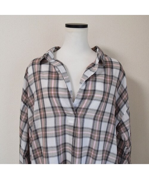 no brand（ノーブランド）の「[ RE-ARRIVAL ]チェックオーバーシャツOP（ワンピース・レディース・その他）」の10枚目の写真