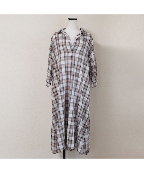 no brand（ノーブランド）の「[ RE-ARRIVAL ]チェックオーバーシャツOP（ワンピース・レディース・その他）」の9枚目の写真